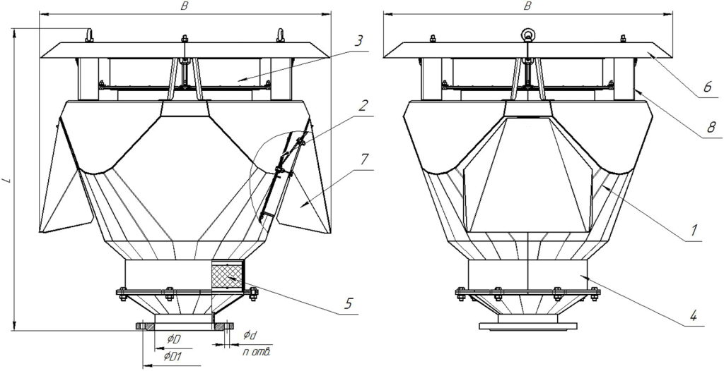 Чертеж клапан дыхательный совмещенный КДС-1500